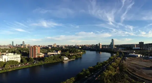 The Charles River and the Boston and Cambridge skyline.