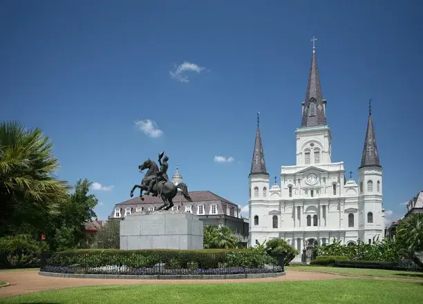 Jackson Square and St. Louis Cathedral in New Orleans.