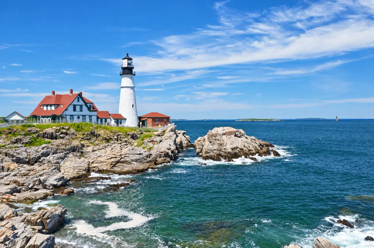Portland Head Light in Cape Elizabeth, near Portland, Maine.