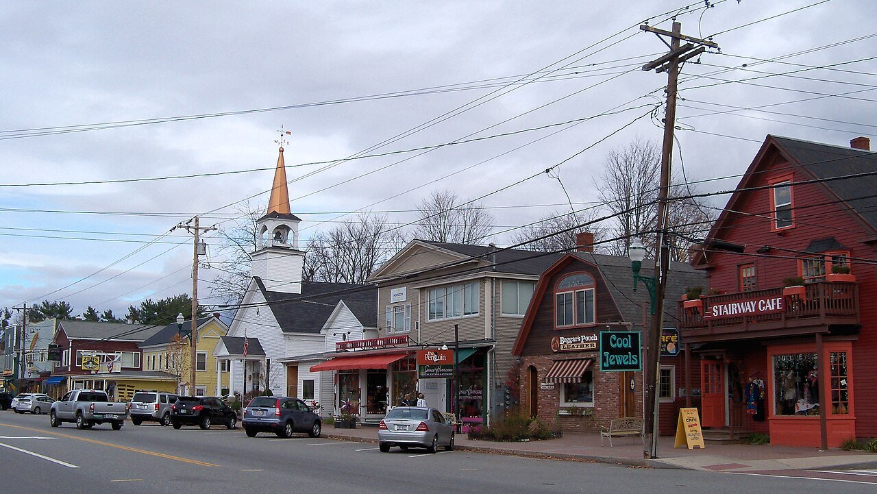North Conway village shops along Main Street